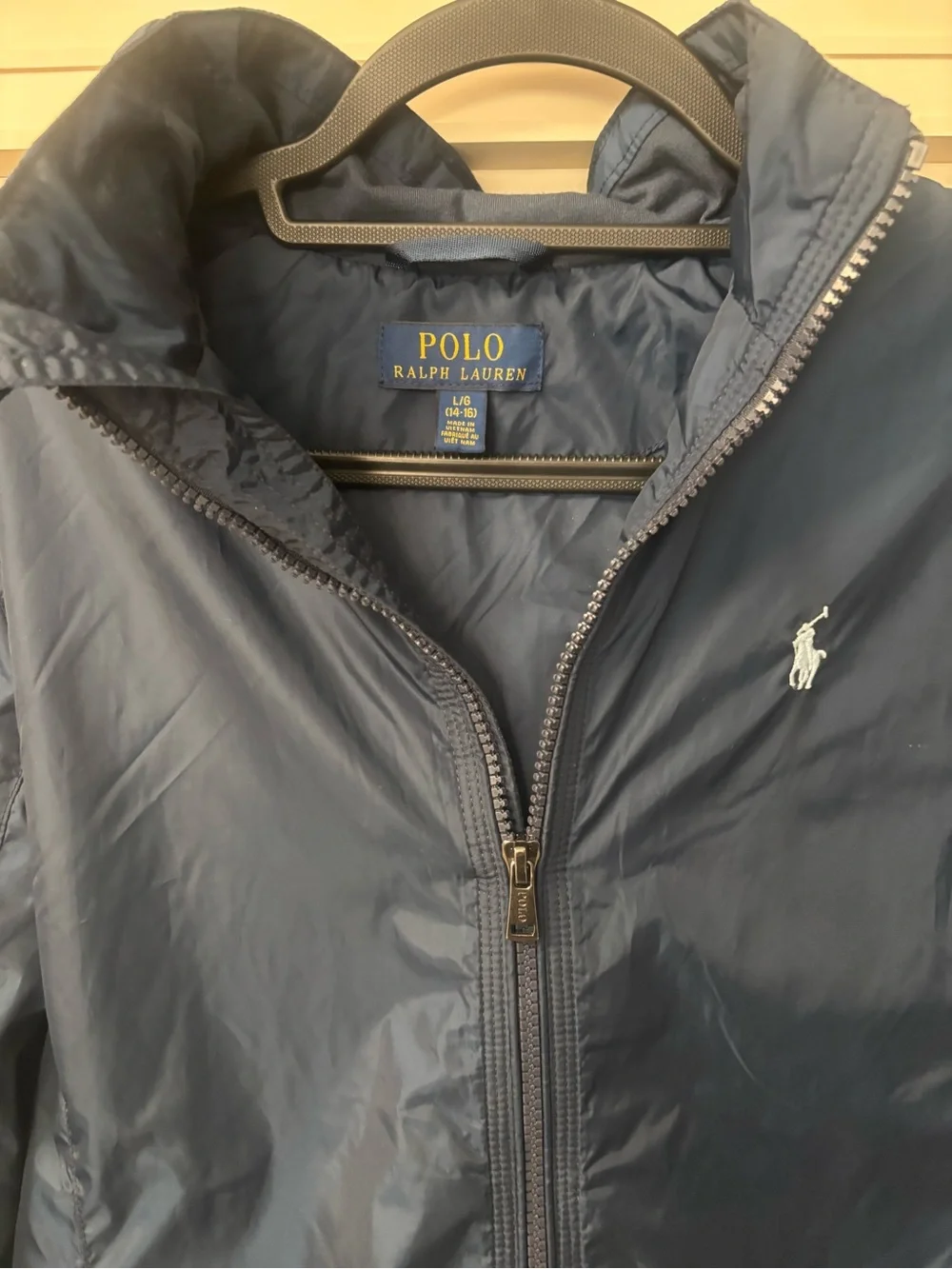 Ralph Lauren Navy Lightweight Zip Jacket with Pony Logo